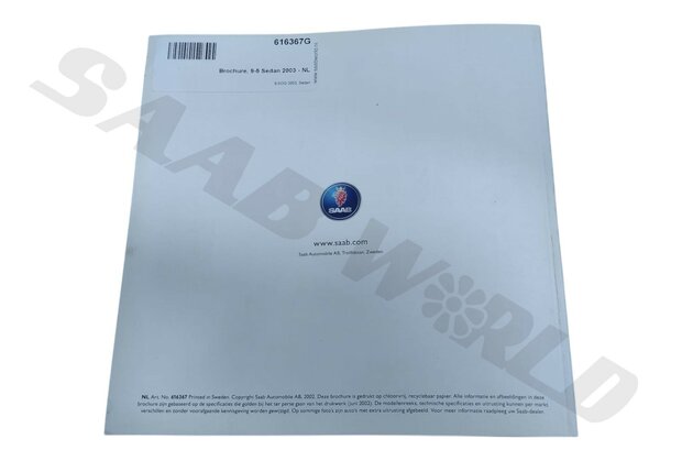 Brochure, 9-5 Sedan 2003 - NL